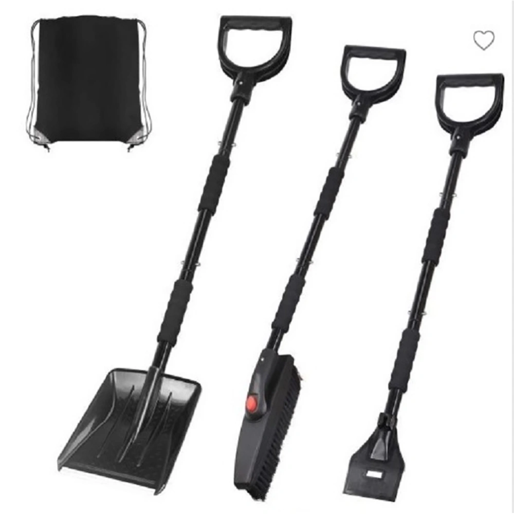 Snow Shovel Kit 3 in 1 Foldable Car Snow Shovel Set Portable Emergency Snow Remover Tools for Car Truck Camping Outdoor