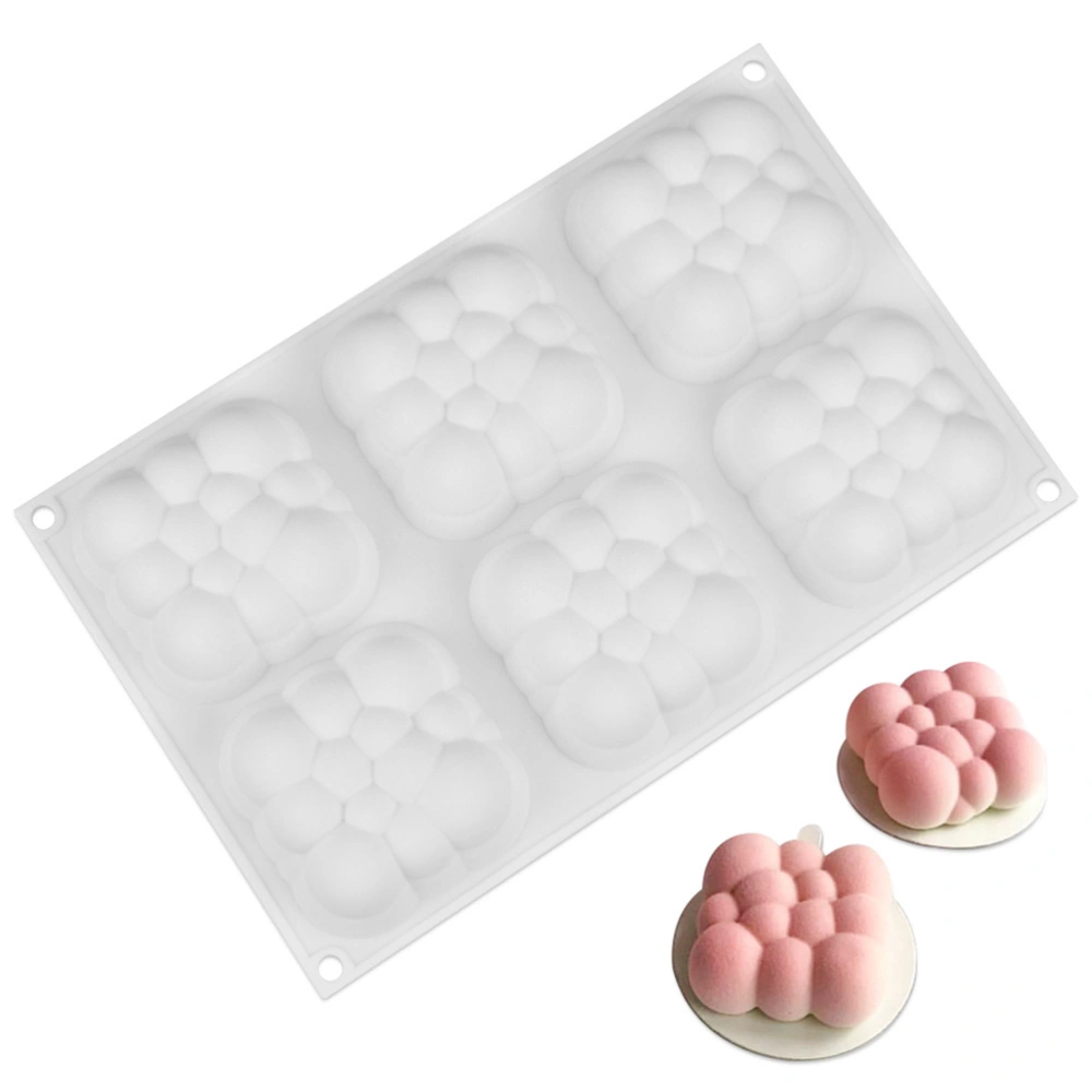 6 Cavities 3D Cloud Cake Mold Silicone Mousse Molds Bubble Molds for Baking