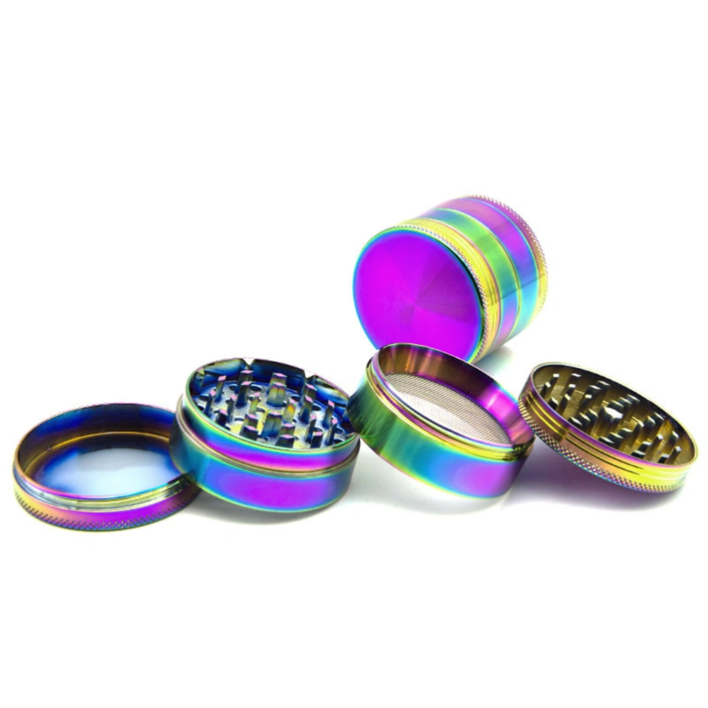 4 Layers Zinc Alloy Pollen Rainbow Grinders Spice Grinder Colorful Metal Crusher