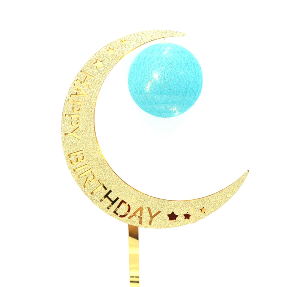 Crescent Shape Cake Decoration Acrylic Moon Plugin Non Toxic Cake Decoration