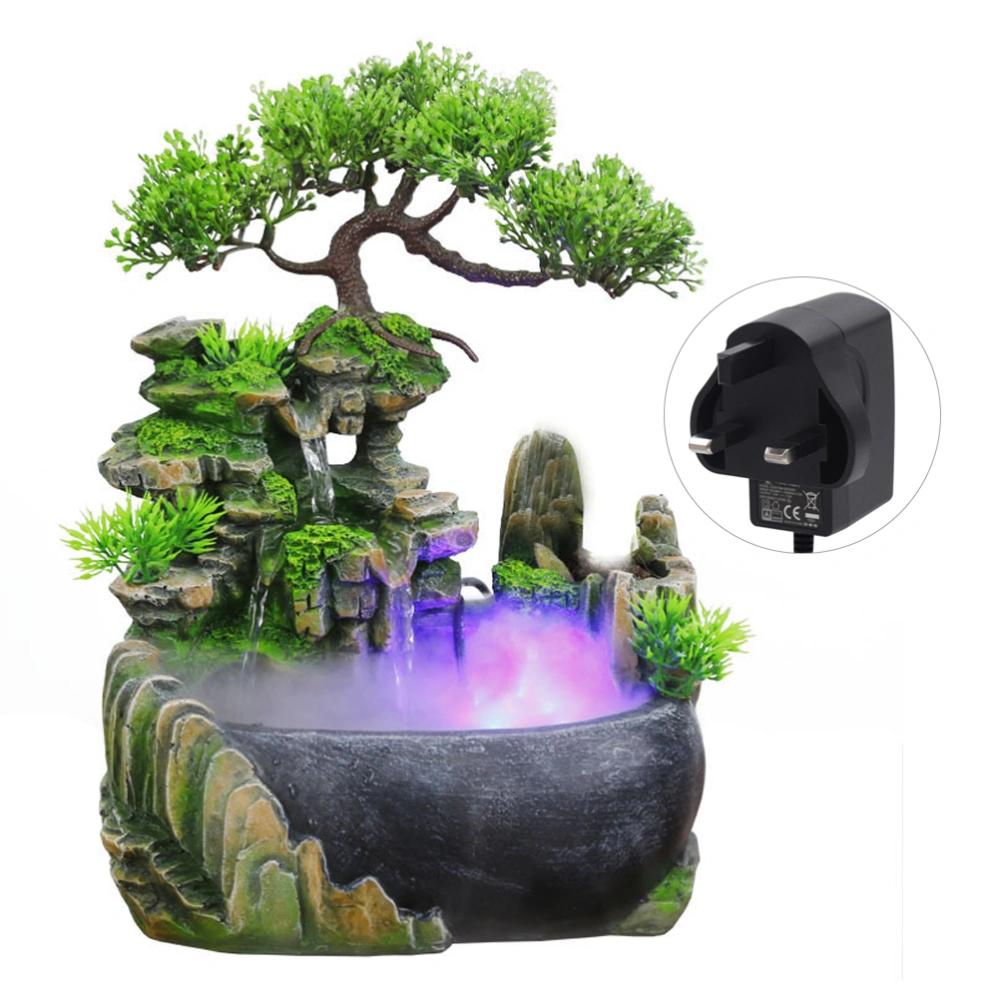 Aquarium Rockery Waterfall Fountain Circulating Water Rockery Waterscape With Rolling Waterwheel 220V EU Plug