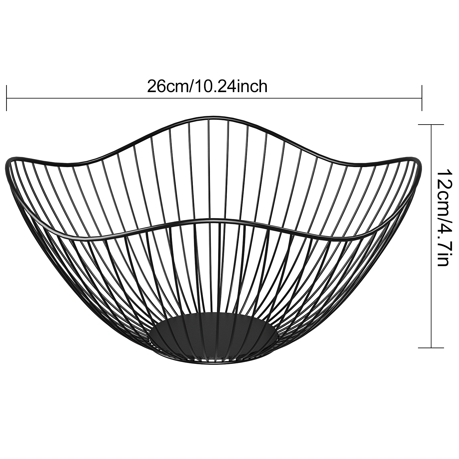 Metal Fruit Basket Houseware Wire Fruit Basket Snack Bread Storage Basket for Kitchen Dining Table Organizer