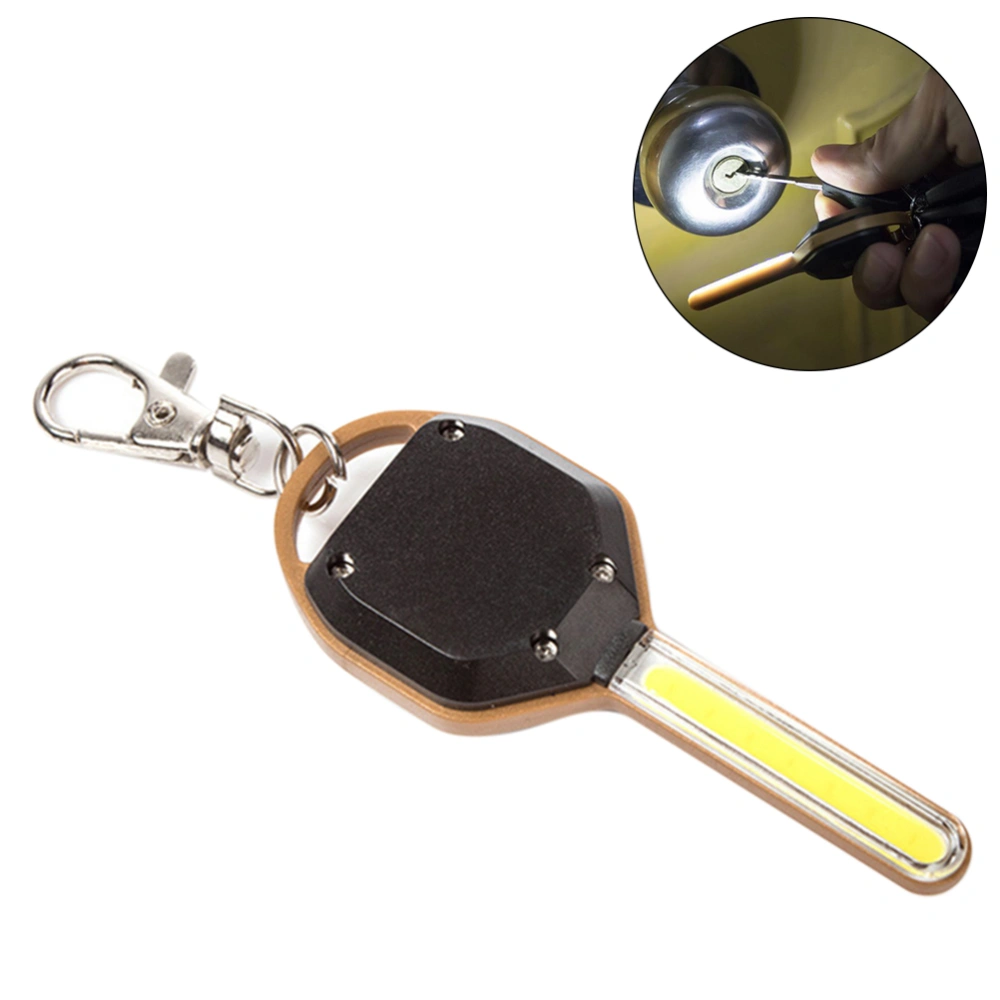 Practical Mini Super Bright COB LED Key Shaped Camping Flashlight Light Key Ring Keychain Torch Lamp