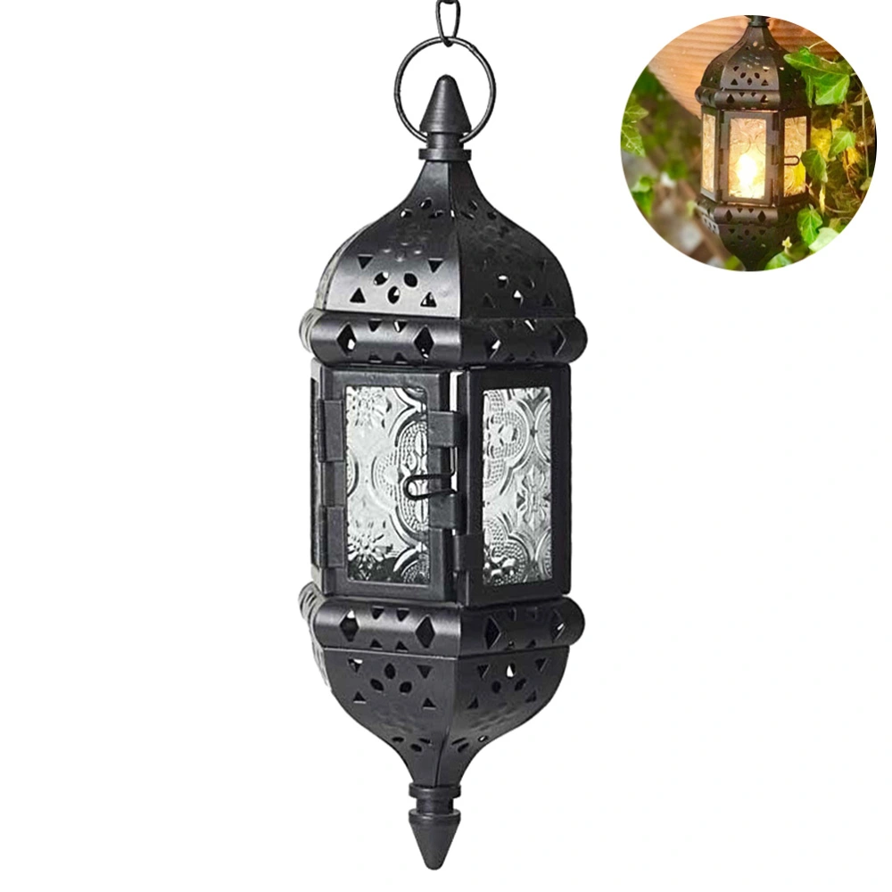 Hanging Candle Lantern Moroccan Chandelier Retro Candle Holder Moroccan Vintage Metal Hollow Wedding Hanging Candle Holders