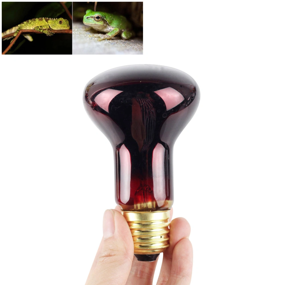 60W Infrared Heat Lamp Red Light Glass Heating Lamp Bulb for Lizard Reptile and Amphibian