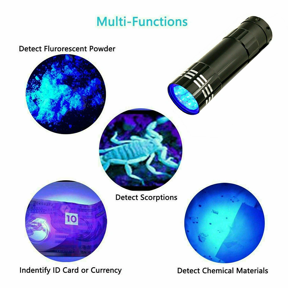 Multifunction UV Flashlight Portable UV Torch Flashlight UV Money Detector Light