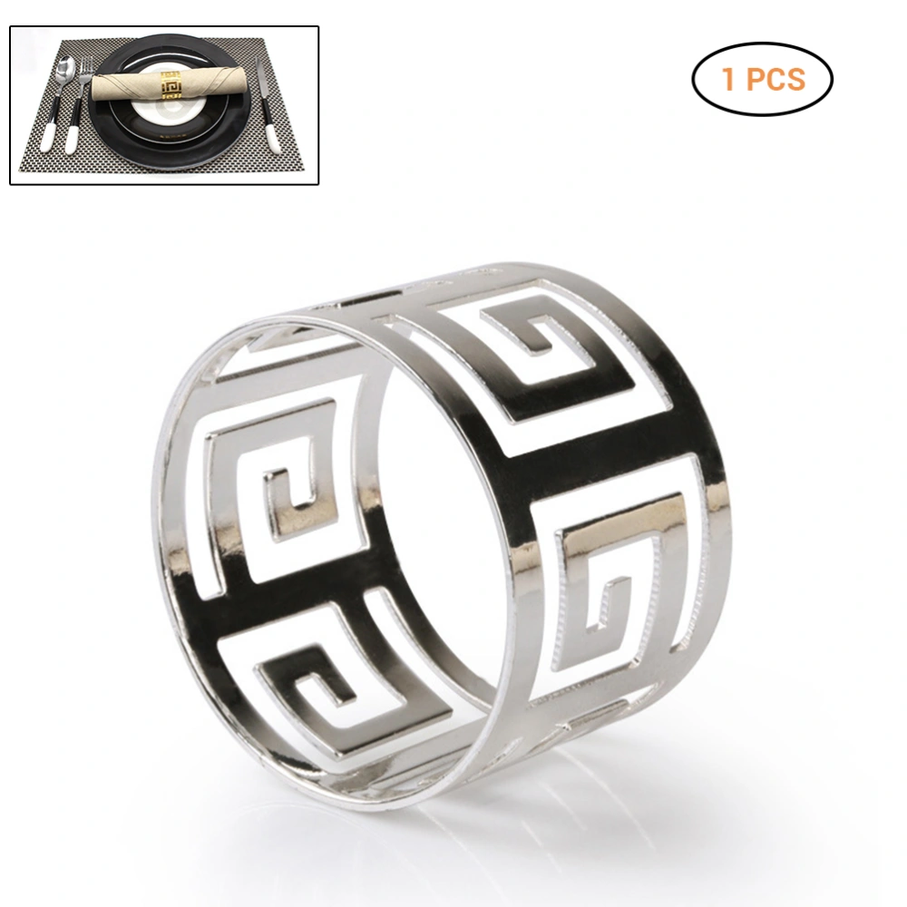 Stainless Steel Napkin Rings for Table Decoration Hollow Pattern Round Napkin Rings