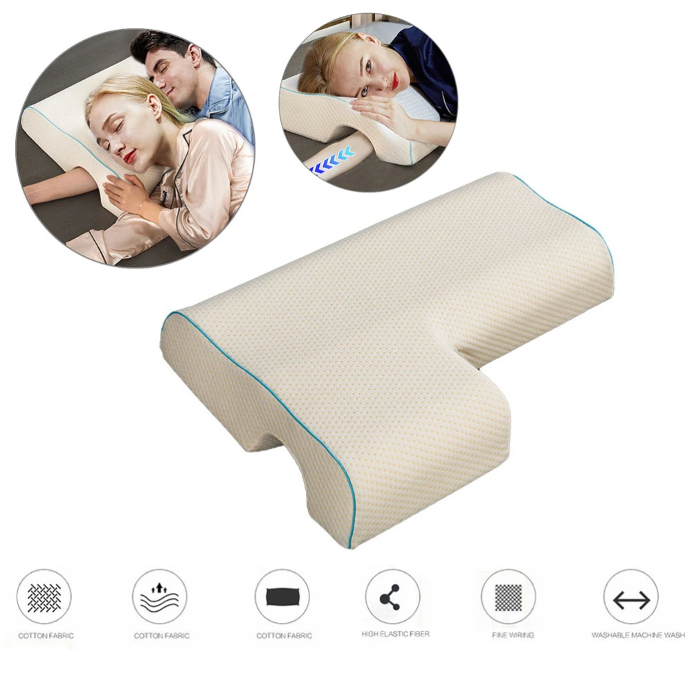 Couples Pillow Arched Cuddle Pillow with Memory Foam Anti Pressure Hand Pillow for Couples Sleeping