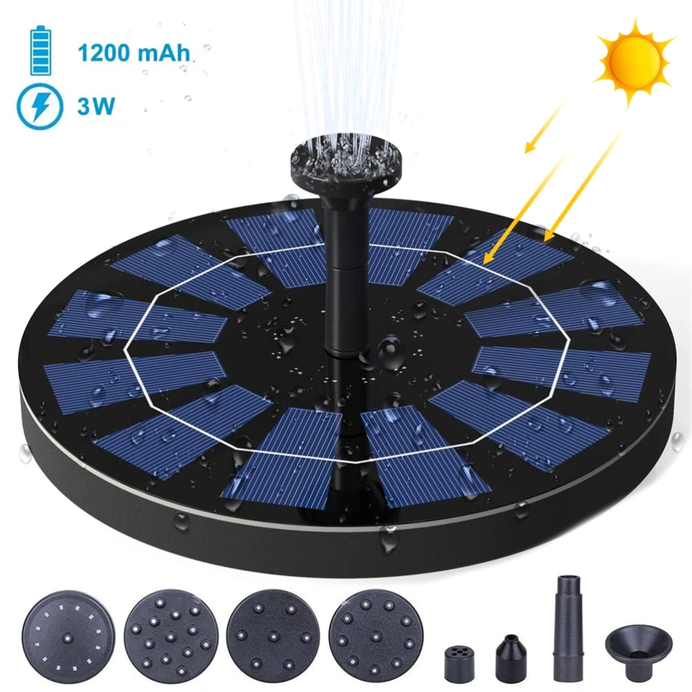 3W Solar Fountain Pump Circle Solar Fountain for Pond Bird Bath Fountain Garden Decoration Water Circuit