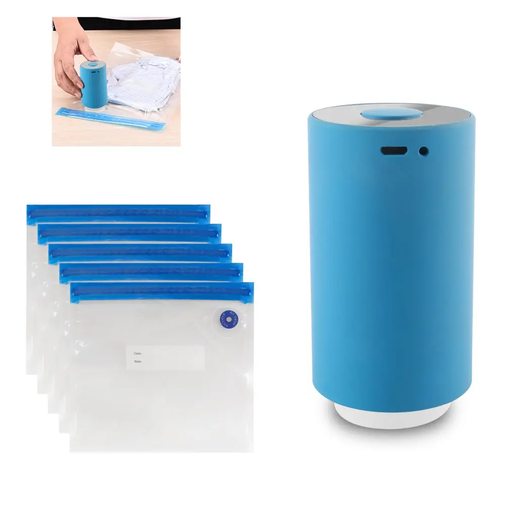 Mini Automatic Vacuum Pump Portable Vacuum Sealer Machine with Vacuum Bags for Food Kitchen and Home Use