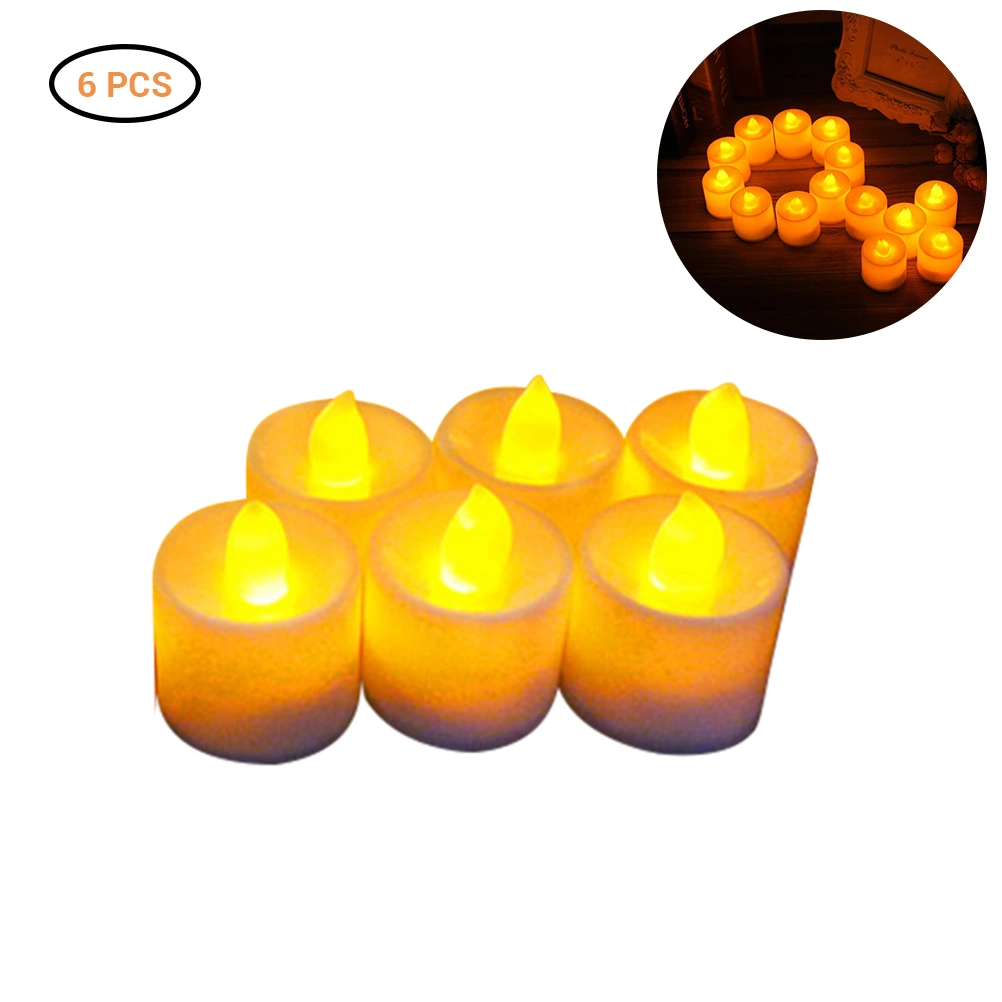 6 pcs LED Candle Warm White Lamp Flameless Candles Light Home Wedding Birthday Decoration