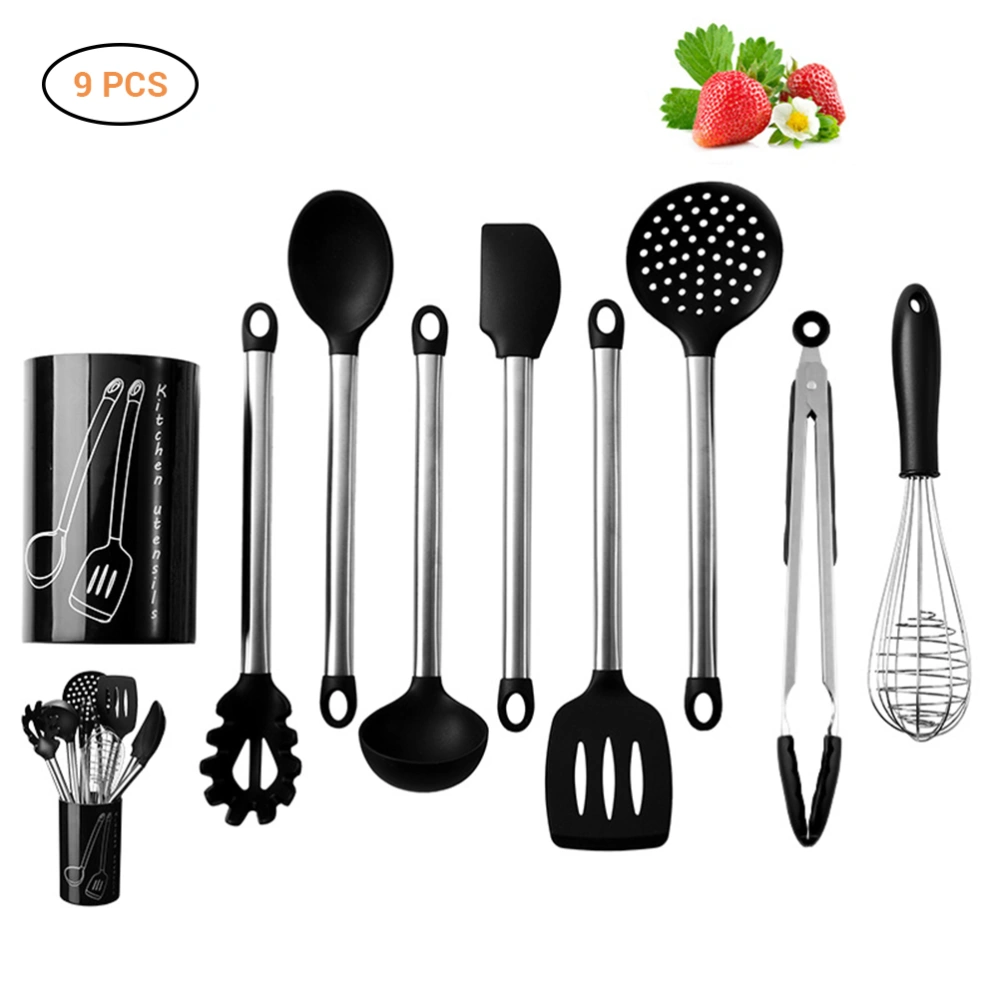 9PCS Silicone Cooking Utensil Set Kitchenware Cooking Spoon Soup Ladle Egg Spatula Turner Kitchen Tools