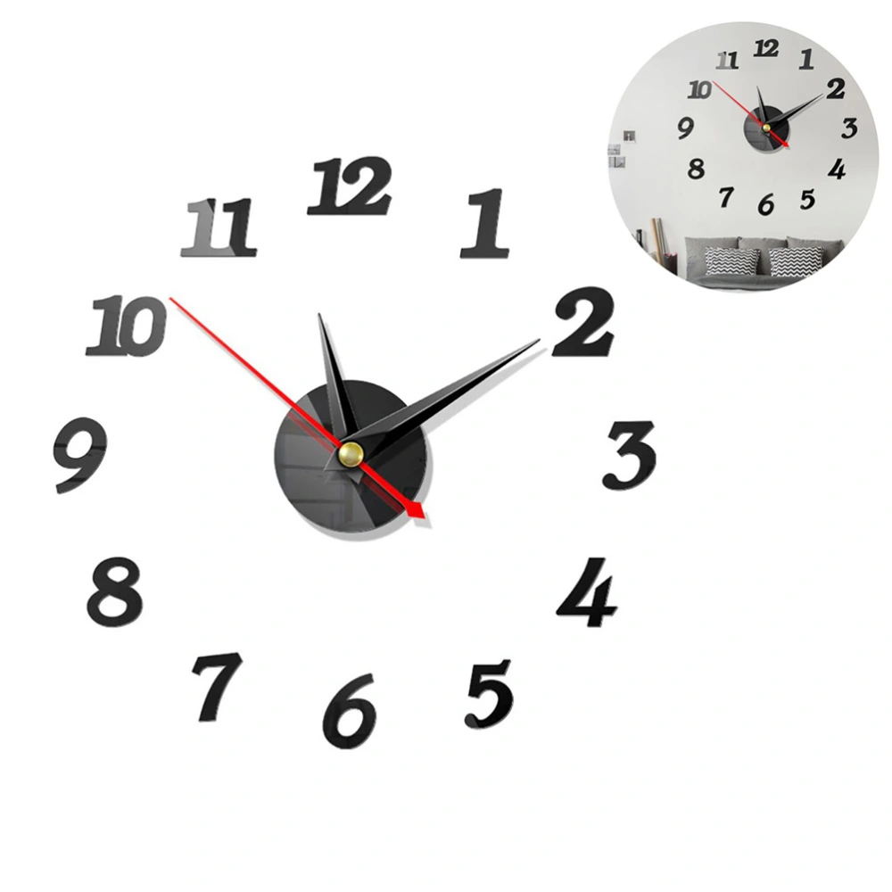 DIY Wall Clock 3D Mirror Stickers Frameless Modern Design Digital Mirror Wall Clock for Home Office