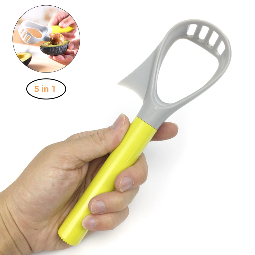 5 in 1 Avocado Slicing Tool Pitter Core Remover Fruit Tool Plastic Vegetable Masher Kitchen Accessories