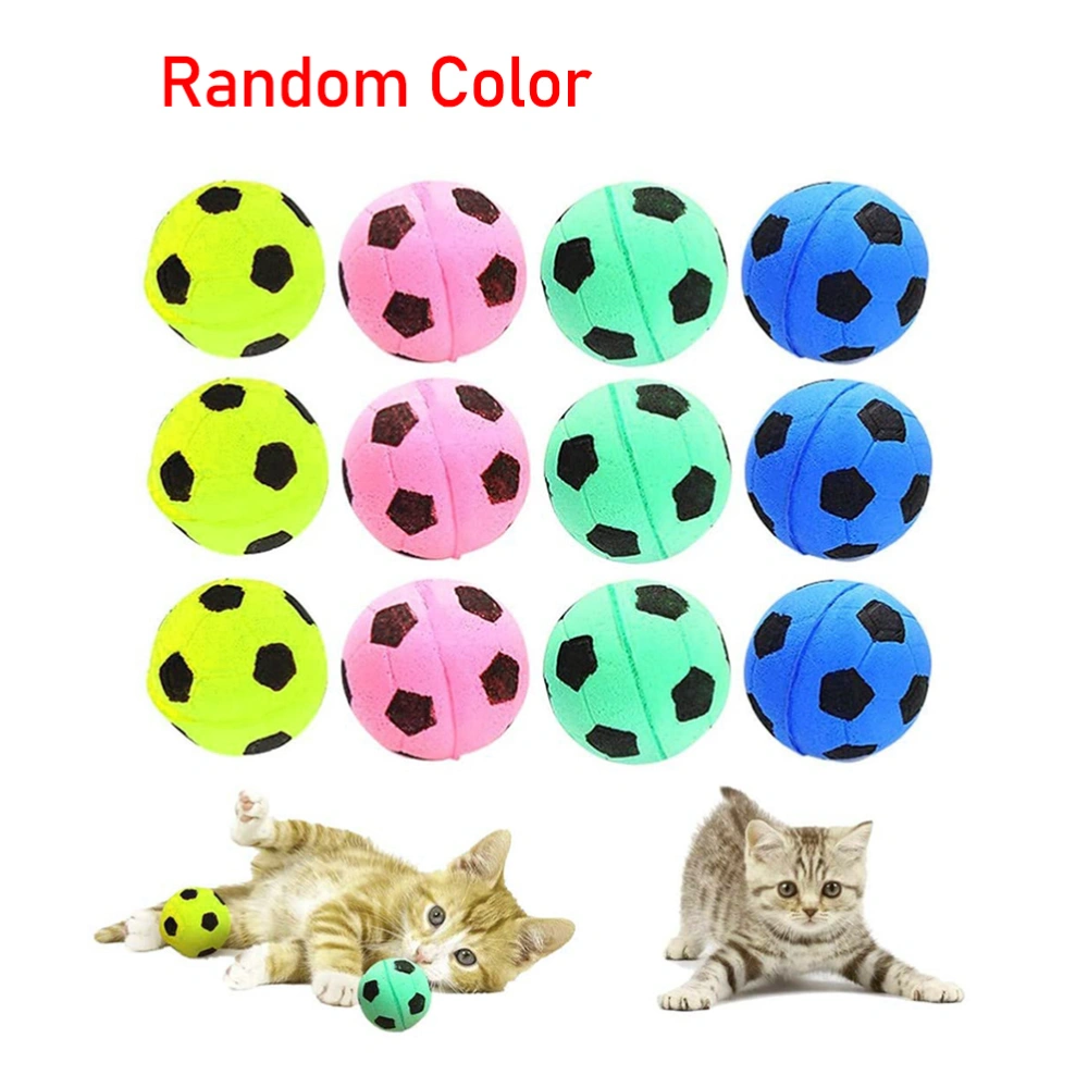 12Pcs Foam Soccer Balls Toy for Cat Soft Foam Balls for Noiseless Pet Bouncy Interactive Ball Toys