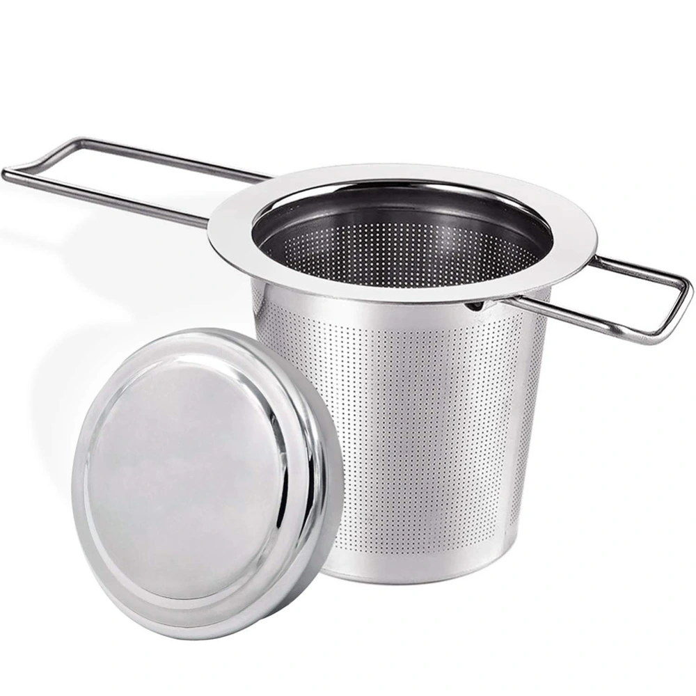 Stainless Steel Tea Filter with Lid Tea Strainer with Handles Metal Tea Infuser