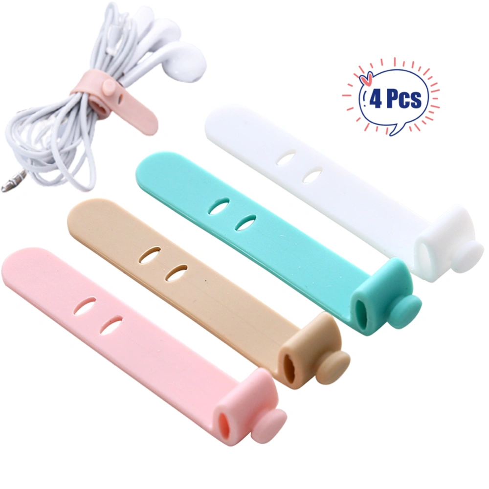 20PCS Cable Tie Silicone Colorful Reusable Holder Strap Organizer Management for Fastening Cable Cords and Wires