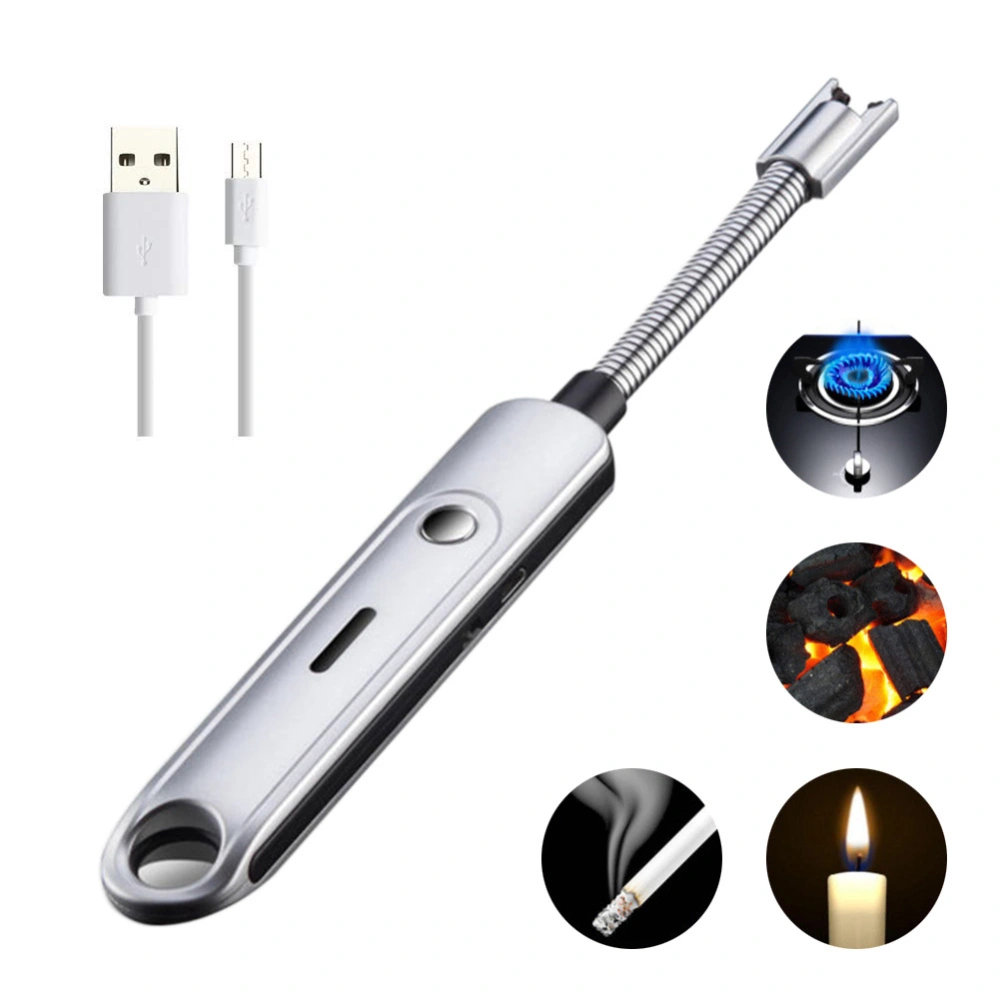 Rechargeable Windproof USB Lighter Arc Lighter Flameless Lighter without Gas and Petrol for Kitchen