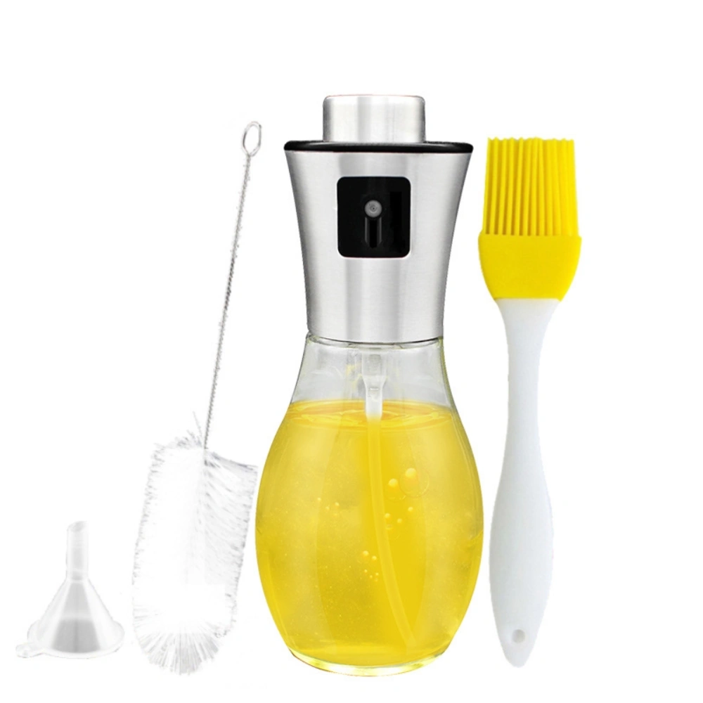 200ML Oil Sprayer Dispenser Oil Spray Bottle Portable Grilling Olive Oil Glass Bottle for Kitchen Cooking Salad Bread Baking