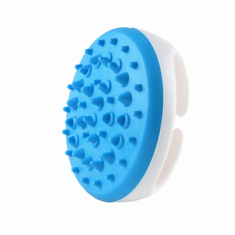 Body Massage Brush with Silicone Brush Head and Non Slip Round Handle