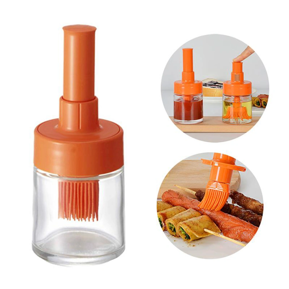 Oil Bottle with Silicone Brush Plastic Sauce Brush Bottle Sauce Distributor