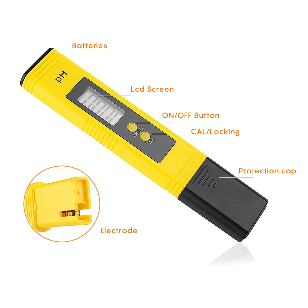 PH Value Meter Portable Water Quality Tester with LCD Display for Pools Hydroponic Aquarium Laboratory