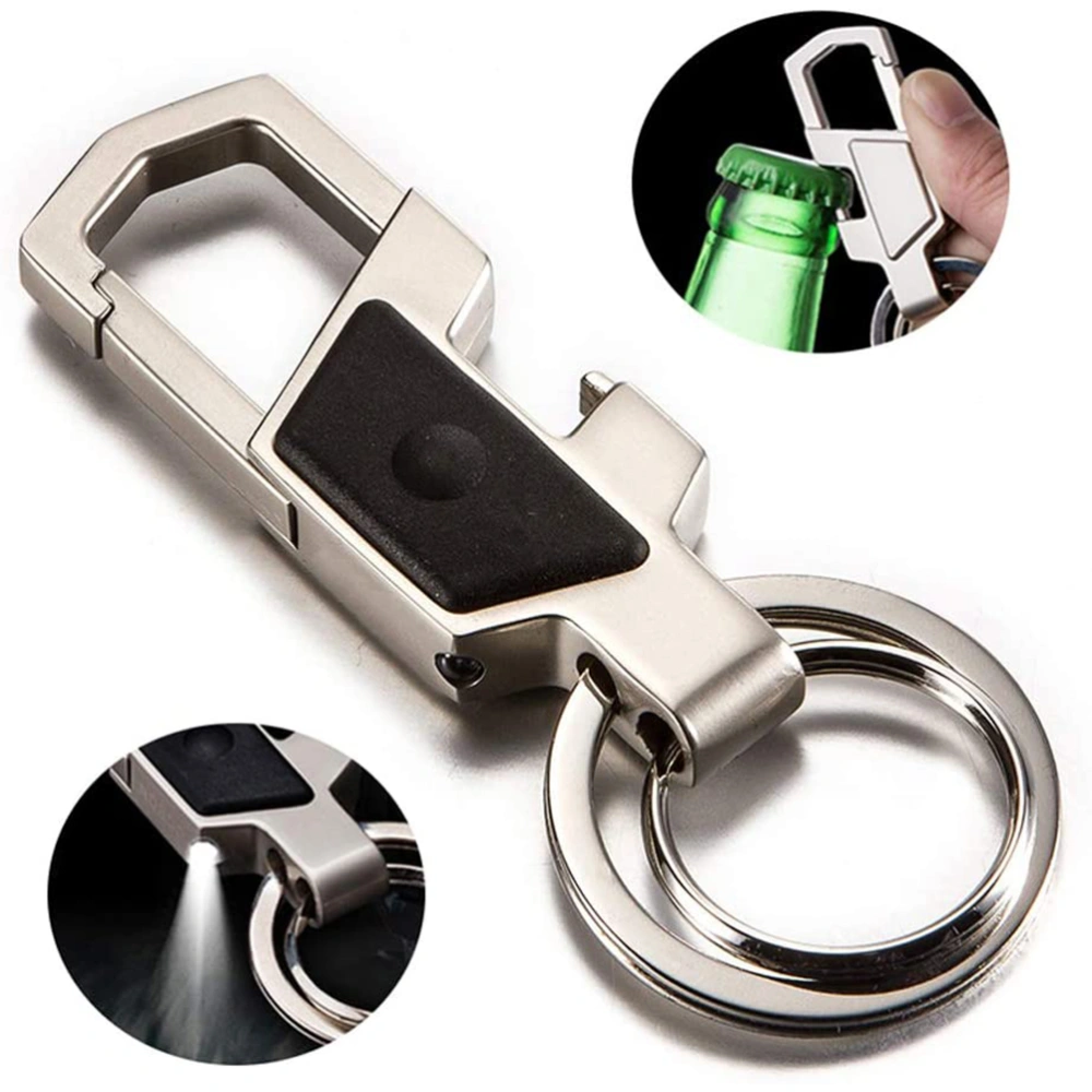 Key Chains with LED Light and Bottle Opener Function Metal Car Business Keychain for Men and Women