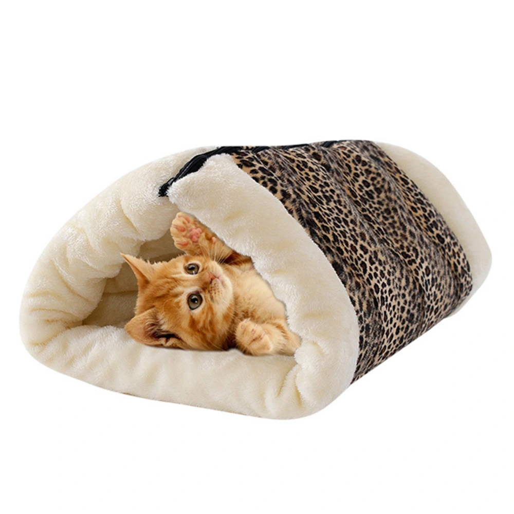 2 in 1 Warm Pet Bed Fleece Foldable Cat Mat Soft Tunnel Cat House Pet Accessories