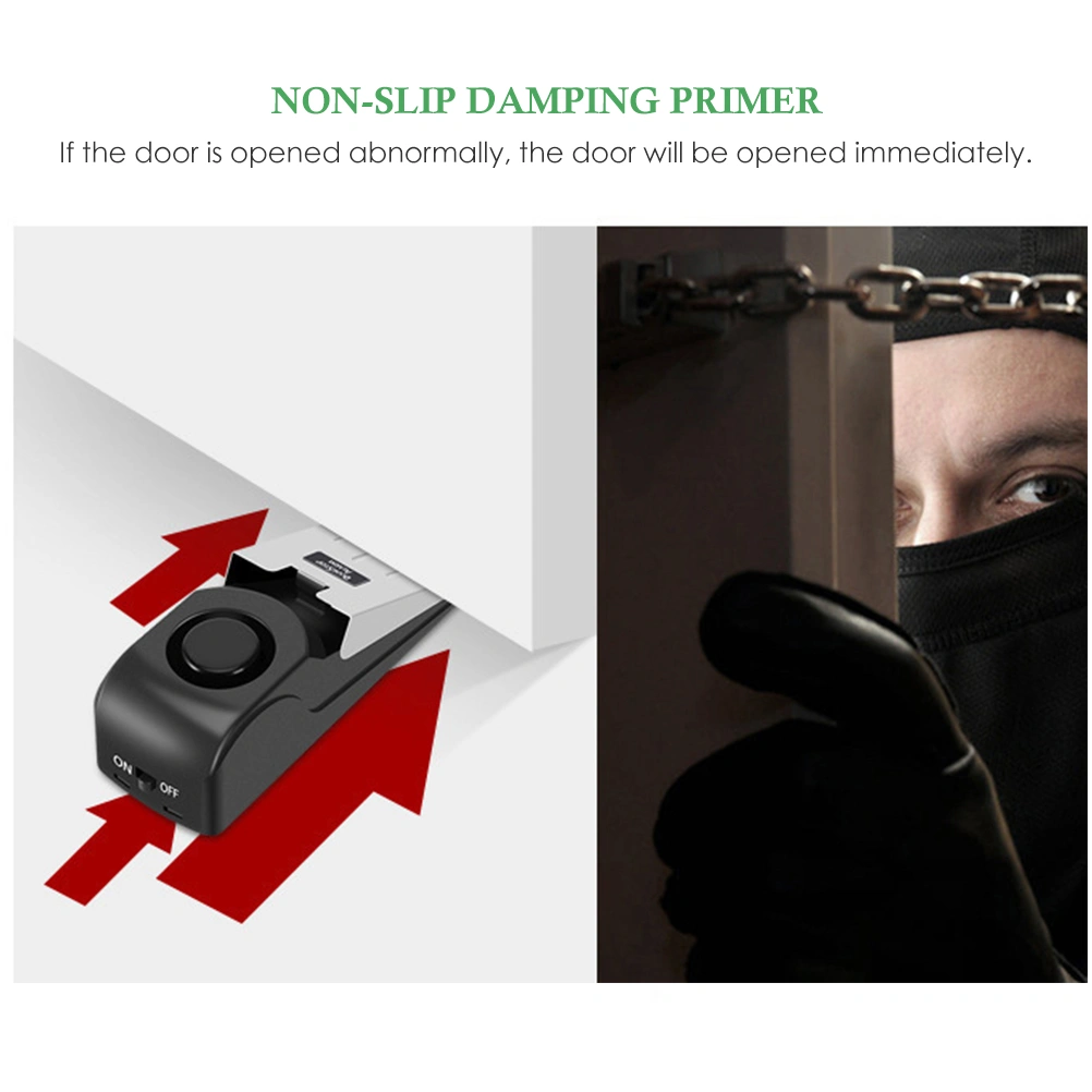 Door Stopper Alarm Portable 120dB Entrance Alert Door Stop Alarm for Travel Home Apartment House