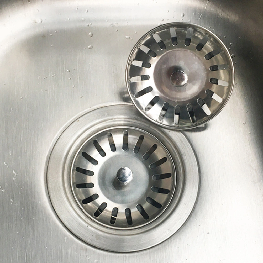 2PCS Stainless Stee Kitchen Sink Stopper Sink Strainer Durable Antifouling Sink Filter Kitchen Drain Stopper