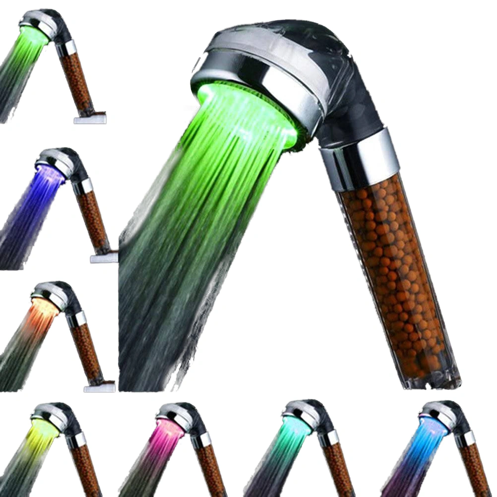 7 Color Changing Shower Head Led High Pressure Water Saving Softener Filtered Shower Head