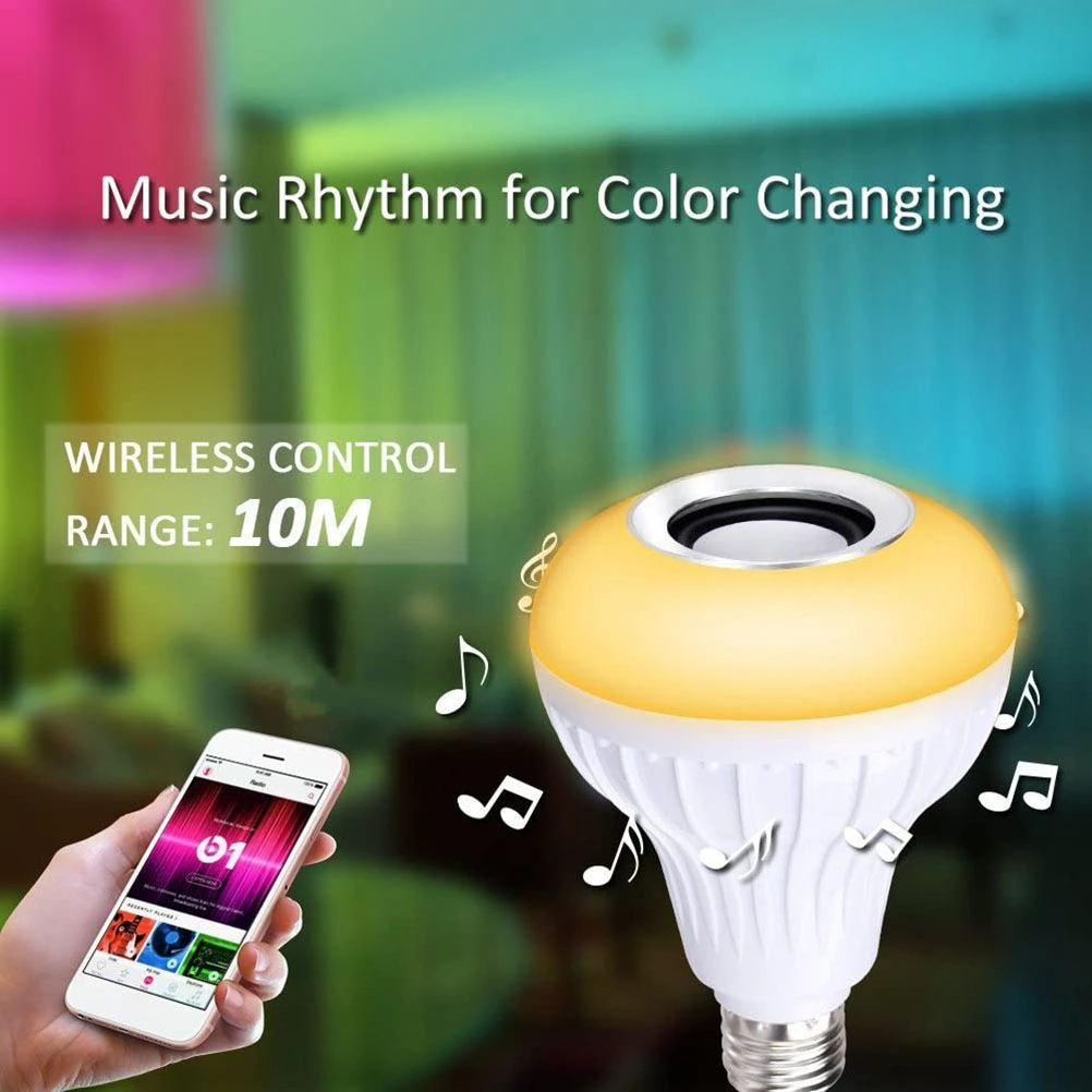 Bluetooth Music Bulb RGB LED Bulb Color Changing with Remote Control for Party Home Bedroom Bar