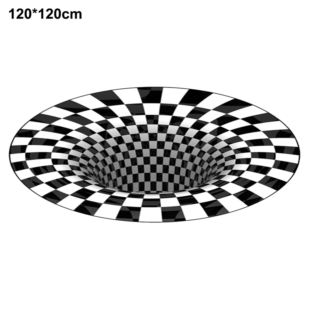 3D Round Carpet Rug Living Room Doormat Coffee Table Blanket 3D Optical Decorative Carpet for Bedroom Dining Room Office