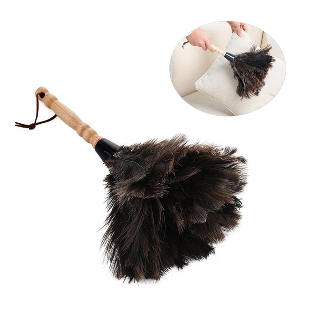 Anti Static Animal Feather Brush Soft Dust Cleaning Brush with Wooden Handle