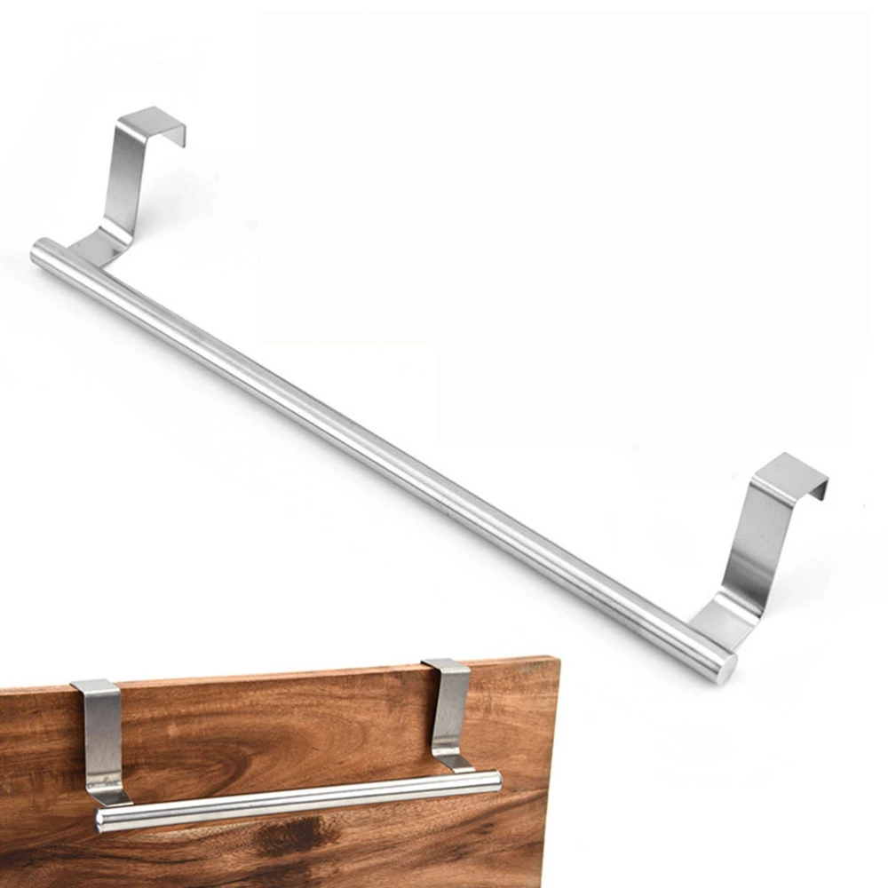 23.7CM Stainless Steel Towel Rail Wall Mounted Towel Rack Durable Punch Free Rag Rack