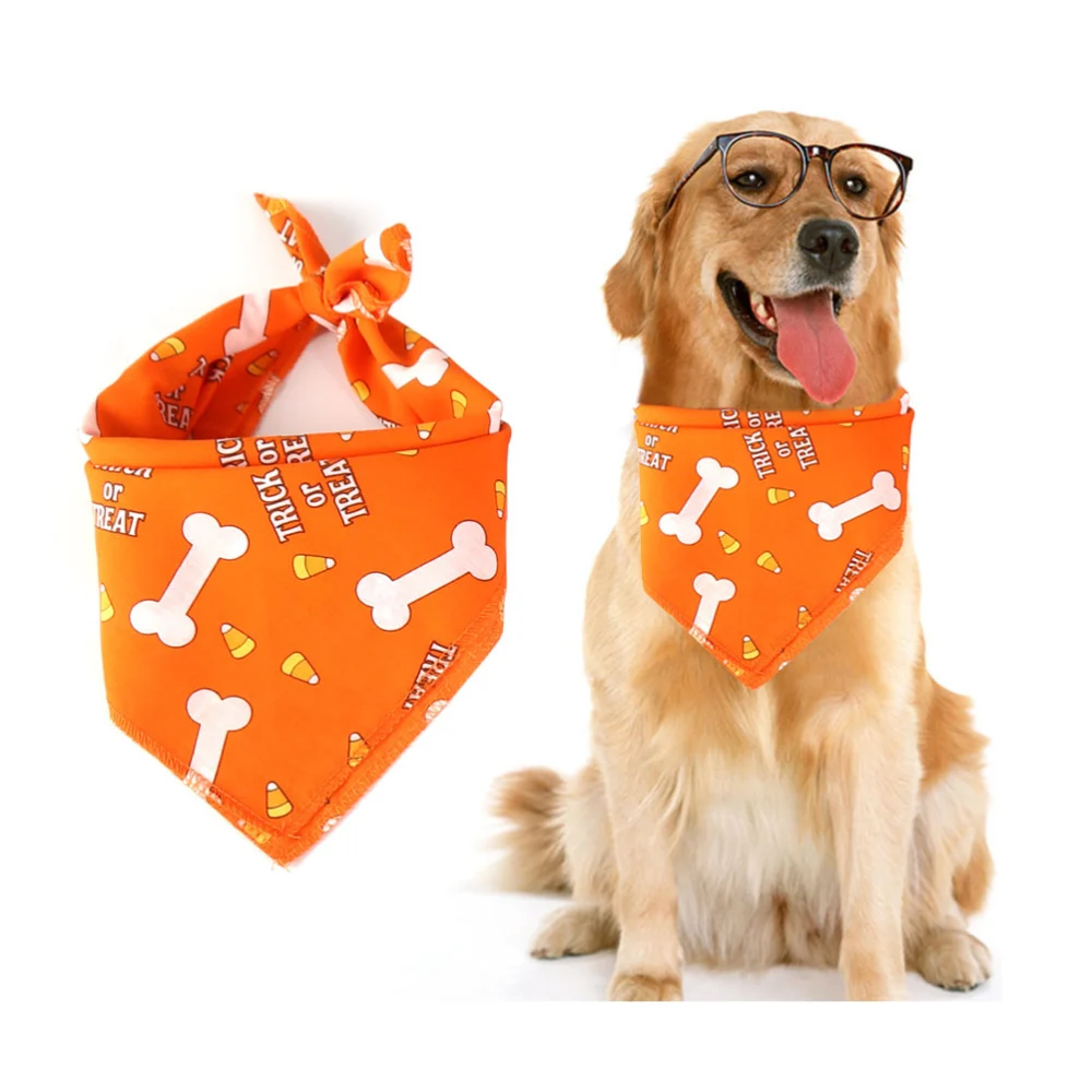 Halloween Dog Bandanas Pet Collar Bandana Pet Scarf Neckerchief Washable Dog Bibs for Dog and Cat