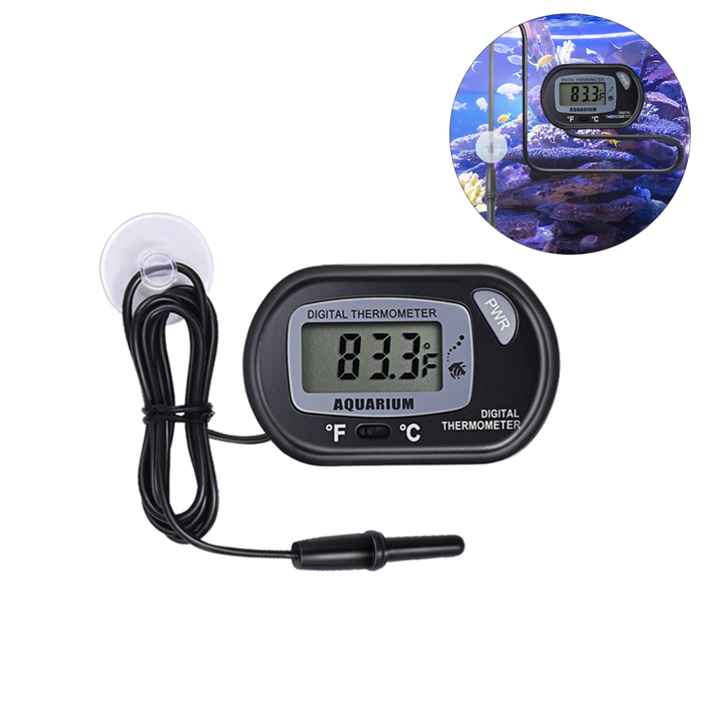 LCD Digital Aquarium Thermometer with Suction Cup Fish Tank Water Terrarium Temperature for Fish and Reptiles