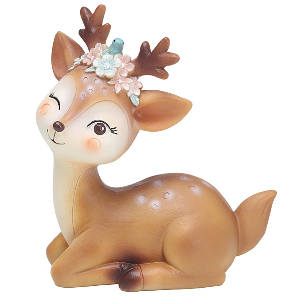 Cute Deer Cake Topper Resin Sika Deer Home Ornament For Wedding Merry Christmas Party Dessert Baking Decoration