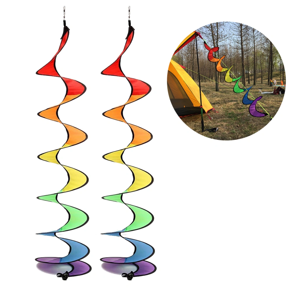 Spiral Rainbow Wind Strip Windmill Colorful Wind Chime for Garden Home Outdoor Camping Tent Decoration