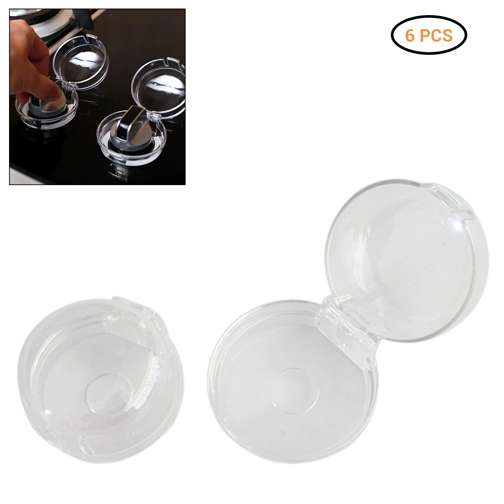 6Pcs Clear Stove Knob Safety Covers Child Safety Guards Heat Resistant Child Proof Lock for Oven Stove Top Gas Range