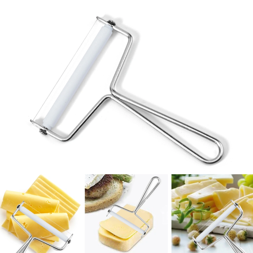 Cheese Slicing Tool Stainless Steel Wire Cheese Cutter Slicing Tool with Plastic Handle Kitchen Cooking Tool for Soft Semi Hard Hard Cheeses