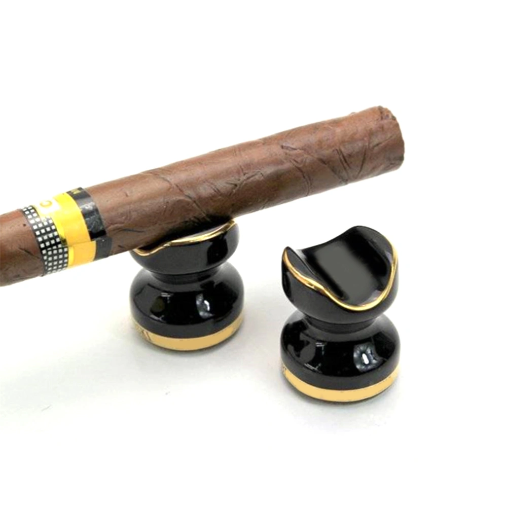 Ceramic Cigar Holder Portable Cigar Stand Display Holder Smoking Accessories for Living Room Bedroom Office Black