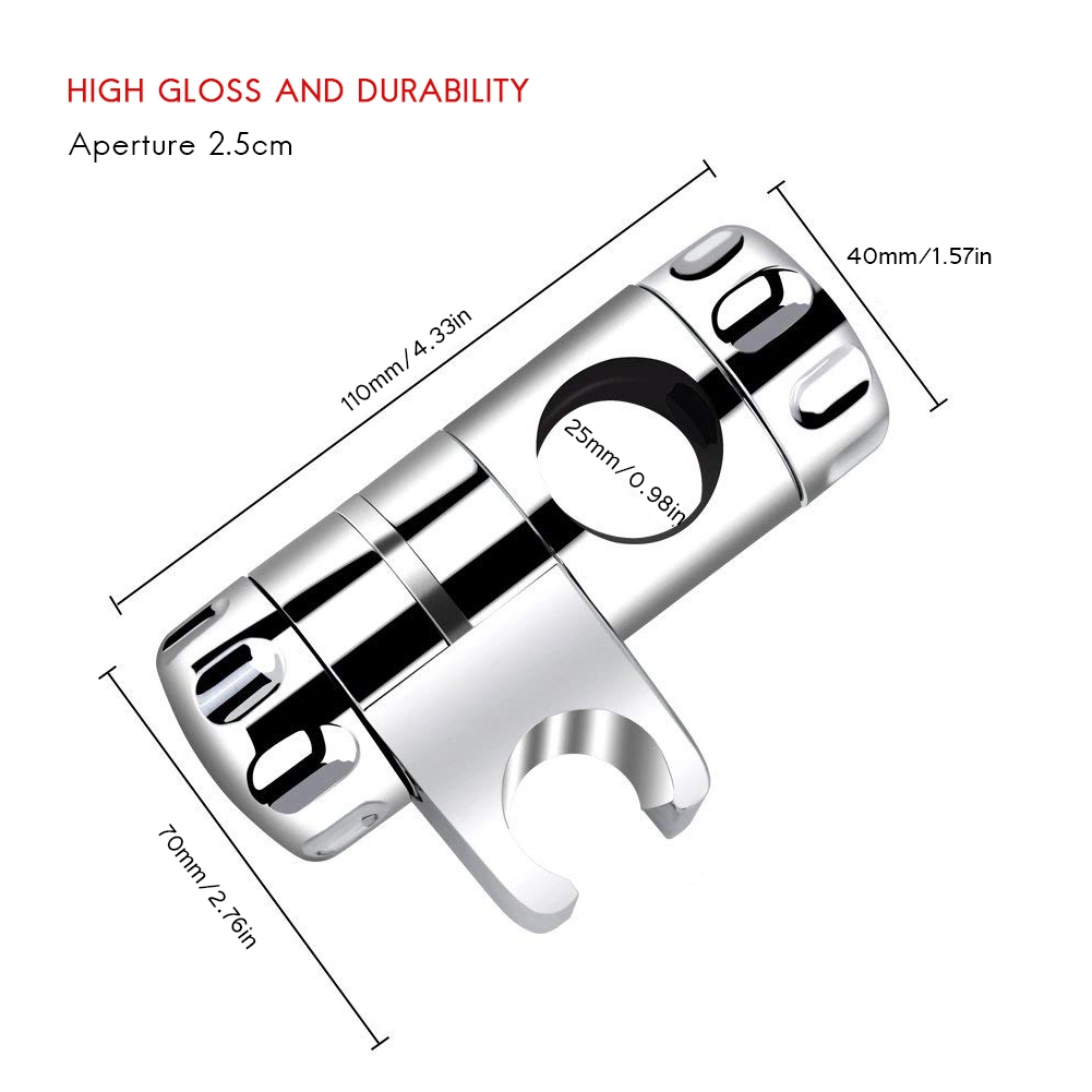 25mm Replacement Hand Shower Bracket for Slide Bar Adjustable Plated Bathroom Pipe Shower Head Holders