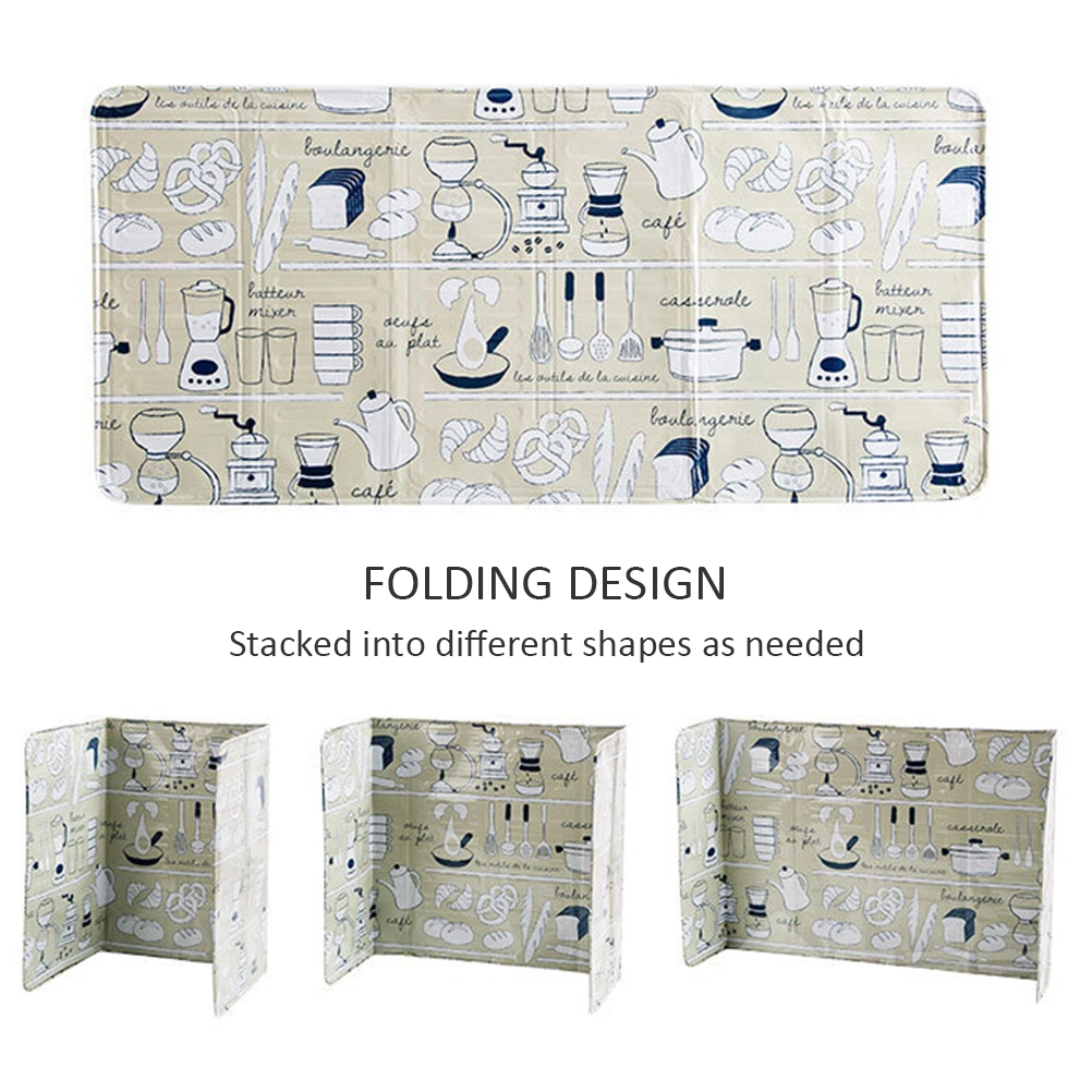 3 Sided Kitchen Splatter Guard Foldable Oil Proof Board Aluminum Foil Gas Stove Shield