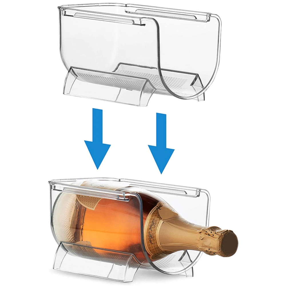 Clear Wine Bottle Organizers Stackable Plastic Wine Rack Holder for Kitchen Countertops Pantry Fridge