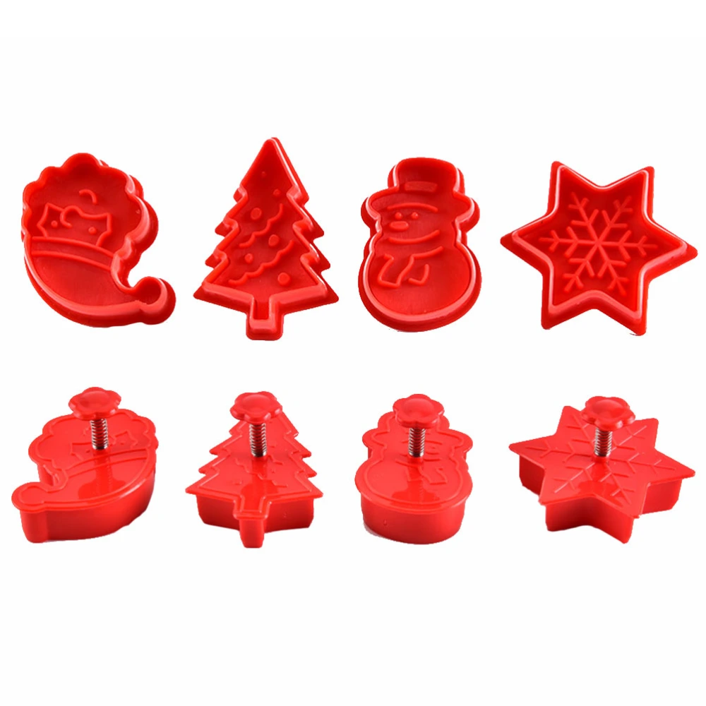 4pcs Christmas Baking Cutter Mould For Fondant Cake Biscuit Pastry Kitchen Baking Tools