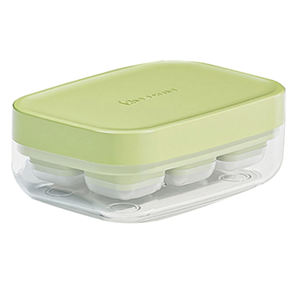 6 Compartment Mini Ice Cube Mold Ice Making Summer Ice Storage Box Mini Ice Tray for Home Green