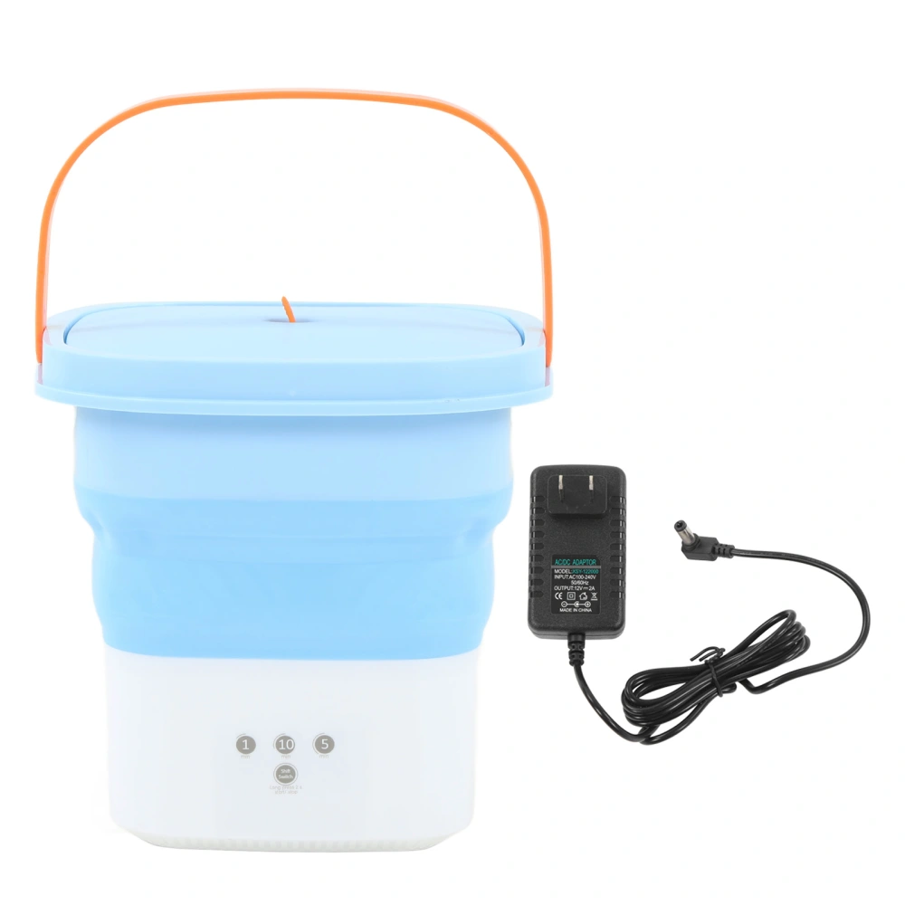 Portable Foldable Washing Machine Large Capacity Low Noise Mini Small Washer for Home 100‑240V Blue+White US Plug