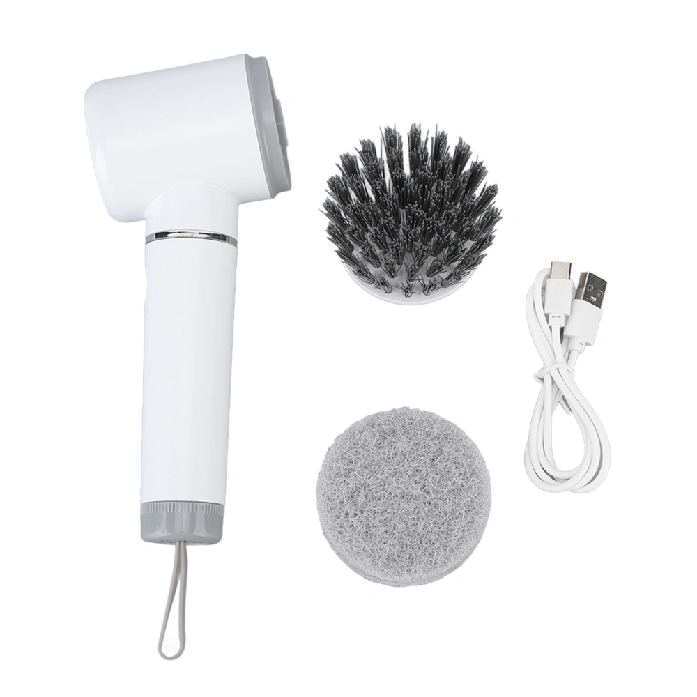 Electric Spin Scrubber Rechargeable 2 Speeds Cordless Cleaning Brush for Bathroom Kitchen Wall Dish Tile Tub 2 Brush Head