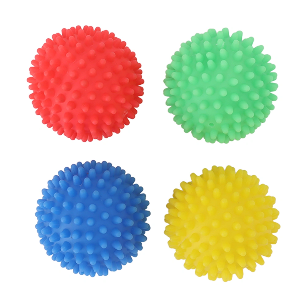 Laundry Dryer Reusable Balls Eliminate Wrinkles Make Fabric Fluffier Softer Laundry Dryer Silicone Ball for Quick Drying Red Yellow Blue Green 4 PCS